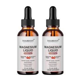 Magnesium Glycinate Liquid Drops - ROLI&ROLA With Cellulose Fiber, Vitamins B6, C, D, Zinc At Night, Digestive Health, Strawberry Flavour 30mlX2 Packe (Option: Magnesium glycinate liquid dro)